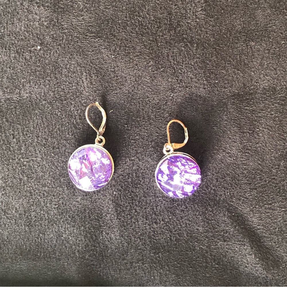 Matching Pair Snap Button Earrings | Purple | NWOT